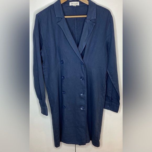 Cloth and Stone linen/cotton/rayon blue blazer. Med. - Picture 2 of 11